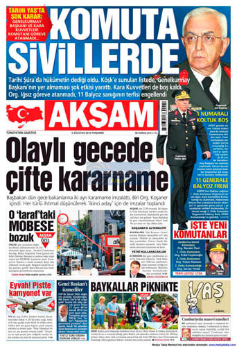 Gazetelerin müthiş YAŞ manşetleri galerisi resim 1