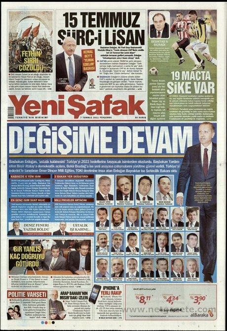 Yeni Kabine manşetlere böyle yansıdı galerisi resim 22