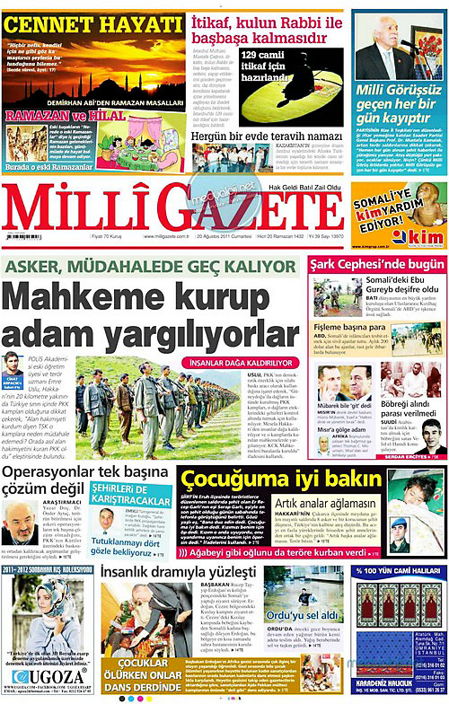 Günün Gazete Manşetleri (20.08.11) galerisi resim 10