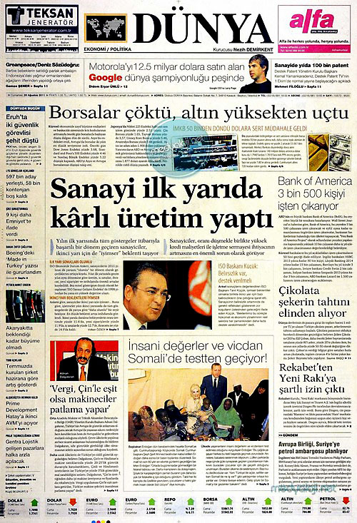Günün Gazete Manşetleri (20.08.11) galerisi resim 6