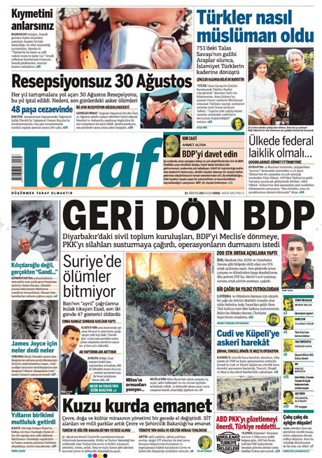 Taraf'tan BDP'ye geri dön manşeti! galerisi resim 17