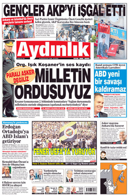 Günün önemli gazete manşetleri (26.08.11) galerisi resim 1
