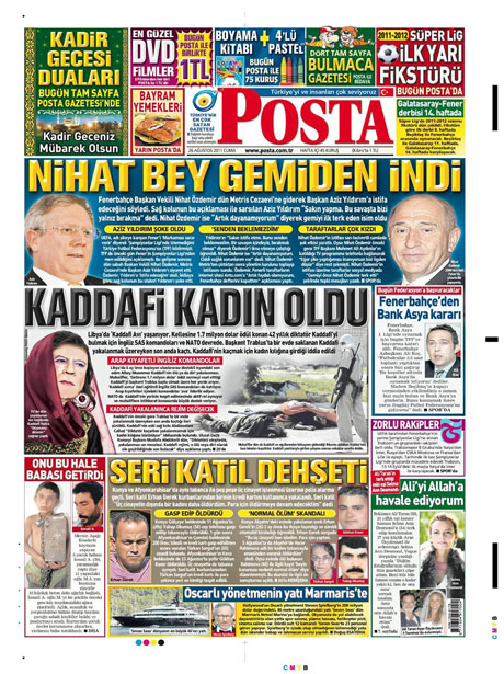 Günün önemli gazete manşetleri (26.08.11) galerisi resim 12