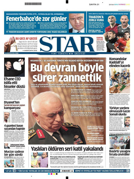 Günün önemli gazete manşetleri (26.08.11) galerisi resim 15