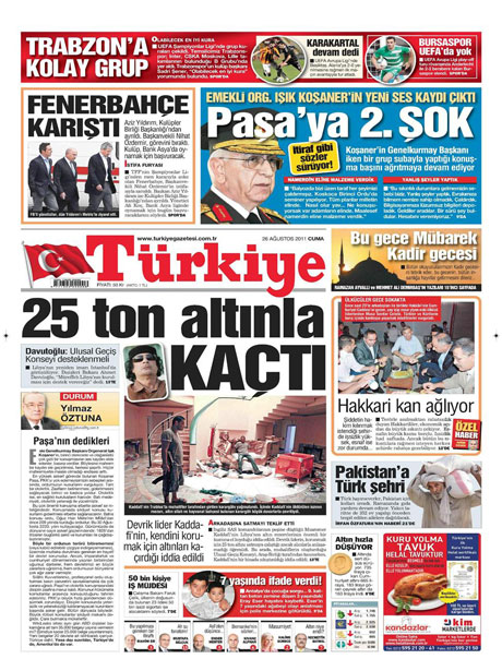 Günün önemli gazete manşetleri (26.08.11) galerisi resim 18