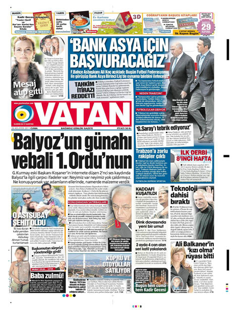 Günün önemli gazete manşetleri (26.08.11) galerisi resim 19