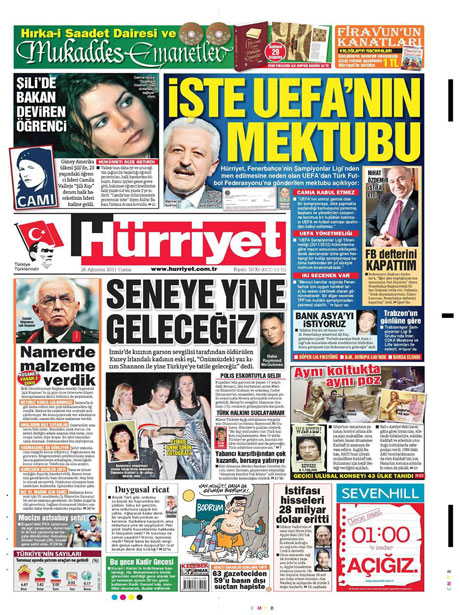 Günün önemli gazete manşetleri (26.08.11) galerisi resim 8