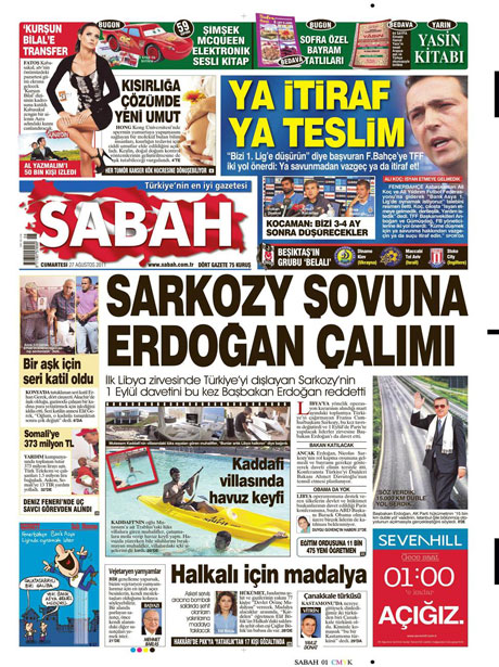 Günün önemli gazete manşetleri (27.08.11) galerisi resim 14