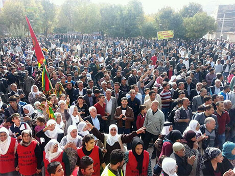 Nusaybin'de-Rojava'da duvar protesto edildi galerisi resim 13