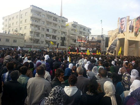 Nusaybin'de-Rojava'da duvar protesto edildi galerisi resim 32