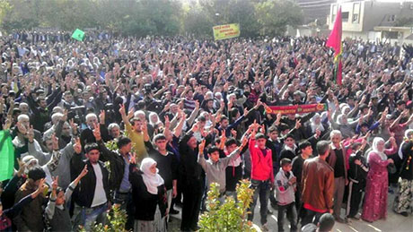 Nusaybin'de-Rojava'da duvar protesto edildi galerisi resim 6