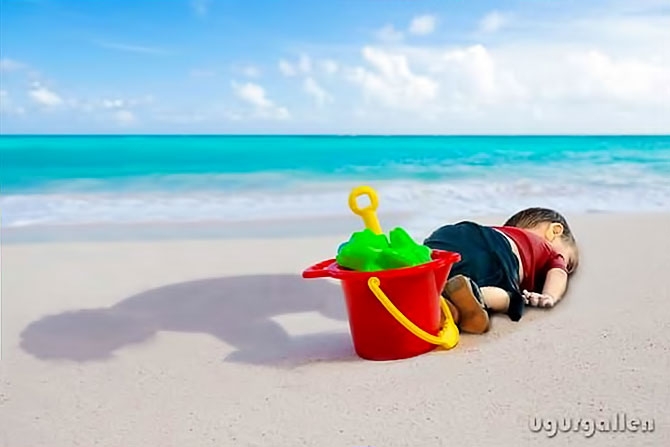 Dünya çizerlerinden 'kıyıya vuran insalık' galerisi resim 5