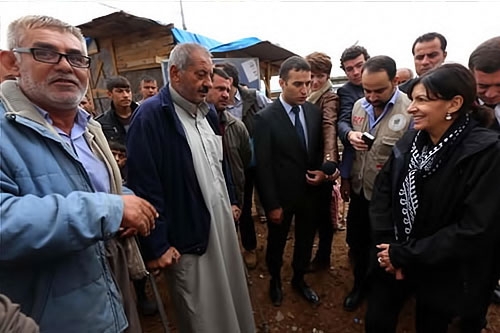 Paris Belediye Başkanı Hewler'de sığınmacı'larla galerisi resim 2