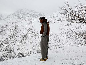 Hawraman Taht köyünde kar manzarası