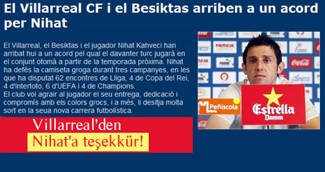 Villarreal'den Nihat'a teşekkür!