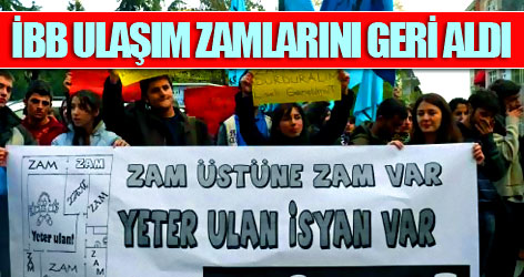İstanbul Belediyesi Ulaşım Zamlarını Geri Aldı