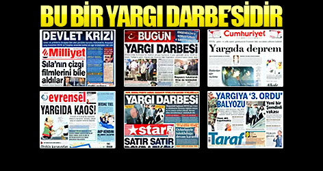 'Yargı darbesi' manşetlerde!