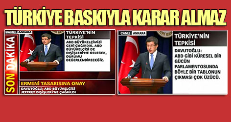 Davutoğlu: Türkiye baskıyla karar almaz