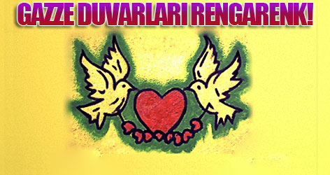 Gazze duvarları rengarenk!