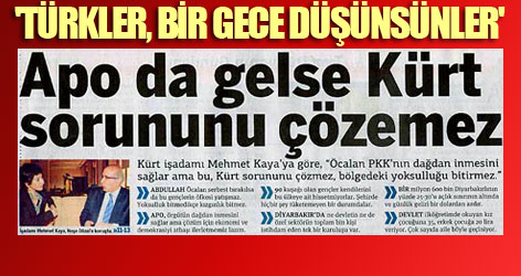 Mehmet Kaya: 'Türkler, bir gece düşünsünler'