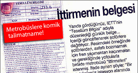Metrobüslere komik talimatname!