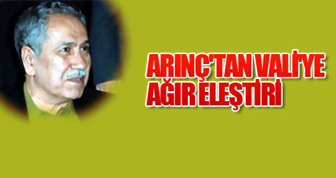 Arınç'tan Vali'ye ağır eleştiri
