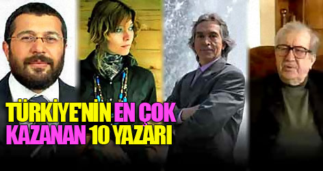 Türkiye'nin en çok kazanan 10 yazarı