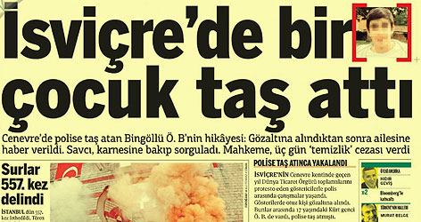 İsviçre’de bir çocuk taş attı