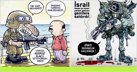 İsrail’in saldırısı mizah dergilerinde