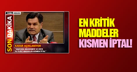 En kritik maddeleri iptal ettiler!