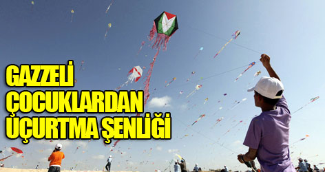 Gazzeli çocuklardan uçurtma şenliği