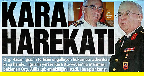 Işık'ın emekliliğinde Karargah baskısı