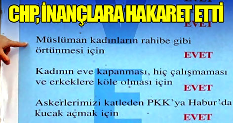 CHP, referandum afişinde inançlara hakaret etti