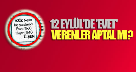 12 Eylül'de 'evet' verenler aptal mı?