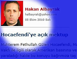 H.Albayrak'tan Gülen'e şok yazı