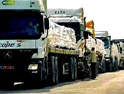 Yardım konvoyu Gazze’ye ulaştı