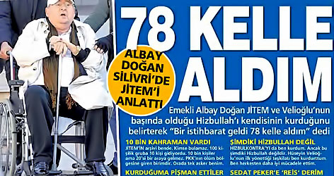 Albay Arif Doğan: 78 kelle aldım