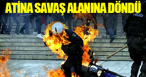 Atina savaş alanına döndü