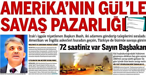 Amerika'nın Gül'le savaş pazarlığı