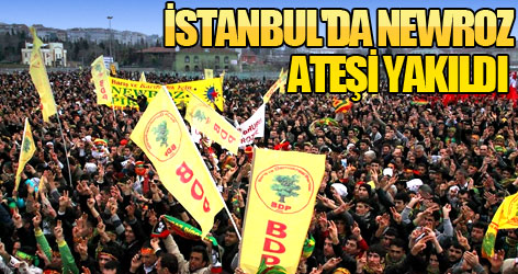İstanbul'da Newroz ateşi yakıldı