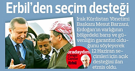 Erbil'de Barzani'den seçim desteği!