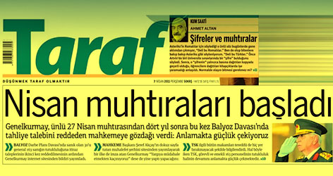 TSK bildirisine en sert manşet Taraf'tan