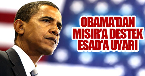 Obama'dan Mısır'a destek Esad'a uyarı