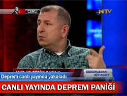 Canlı yayında deprem paniği