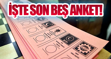 İşte son beş anket'in sonucu