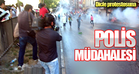 Dicle protestosuna polis müdahalesi