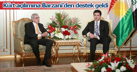 Kürt açılımına Barzani'den destek geldi