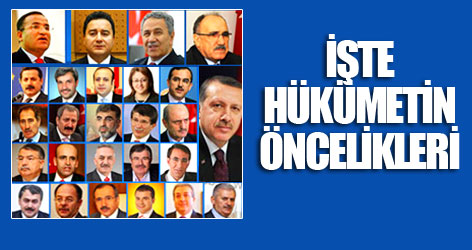 İşte Hükümetin Öncelikleri