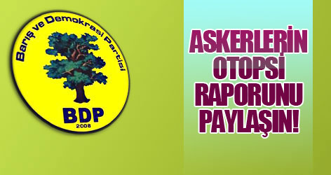BDP: Askerlerin otopsi raporunu paylaşın