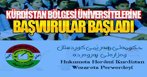Kürdistan Bölgesi üniversitelerine başvurular başladı